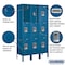 Salsbury Industries Wardrobe Locker, 36" W, 12" D, 66" H, (3) Wide, (9) Openings, Blue 63352BL-U - alternate 4